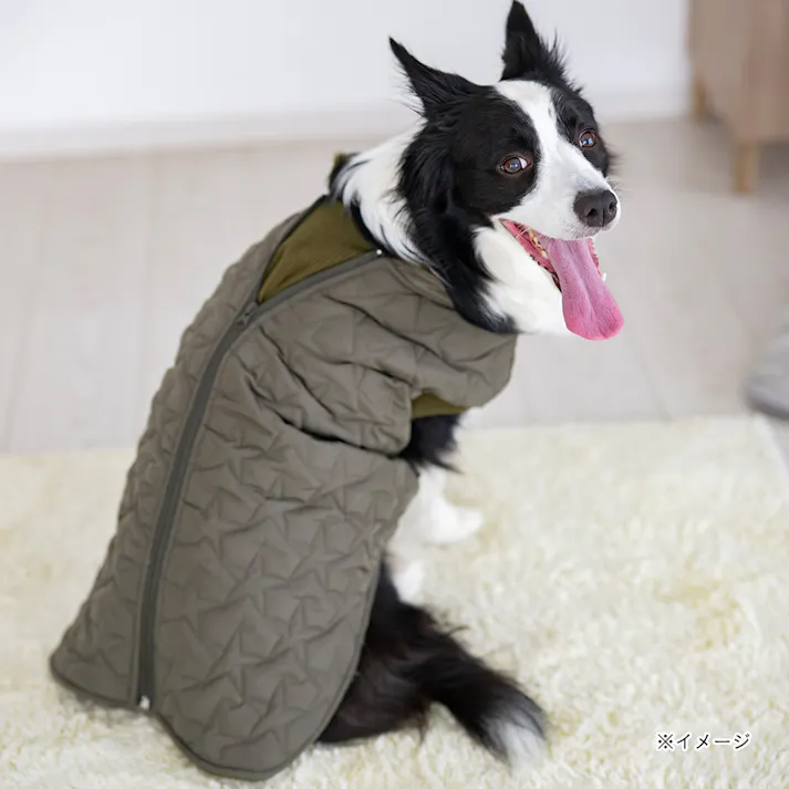 【送料無料】キルトベスト カーキ 5Lサイズ ペット服(犬の服)(販売終了)