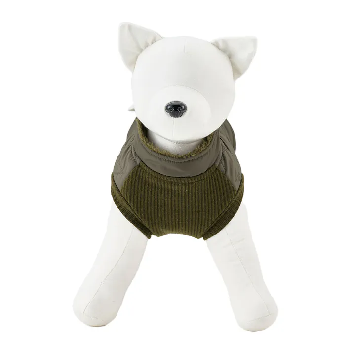 【送料無料】キルトベスト カーキ 6Lサイズ ペット服(犬の服)(販売終了)