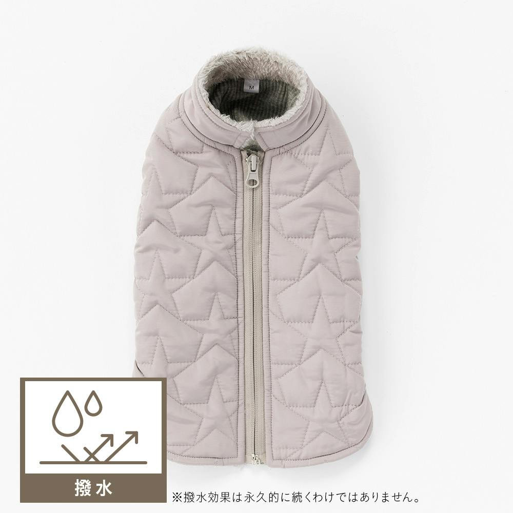 キルトベスト グレージュ Mサイズ ペット服(犬の服) Mサイズ