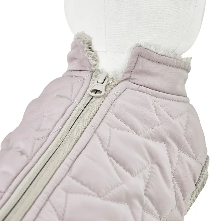 【送料無料】キルトベスト グレージュ Mサイズ ペット服(犬の服)