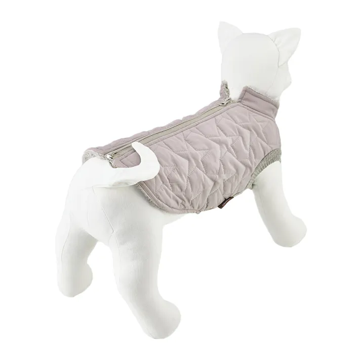 【送料無料】キルトベスト グレージュ SSサイズ ペット服(犬の服)