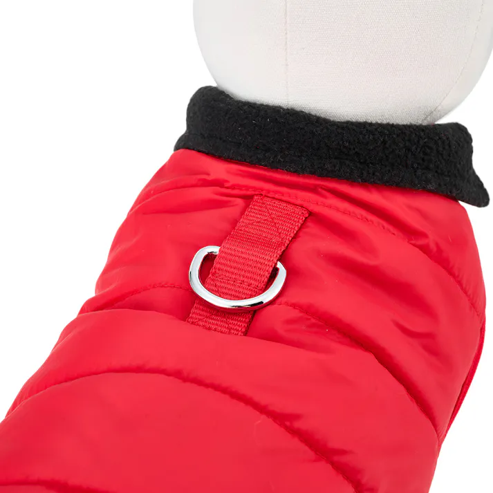 【送料無料】中わたべスト レッド Mサイズ ペット服(犬の服)(販売終了)