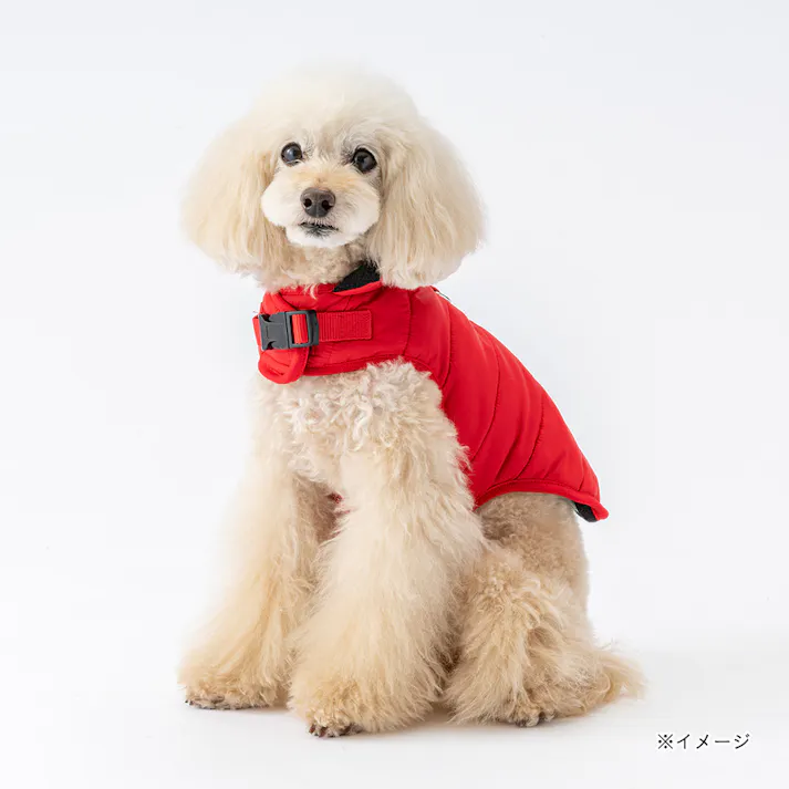 【送料無料】中わたべスト レッド Mサイズ ペット服(犬の服)(販売終了)