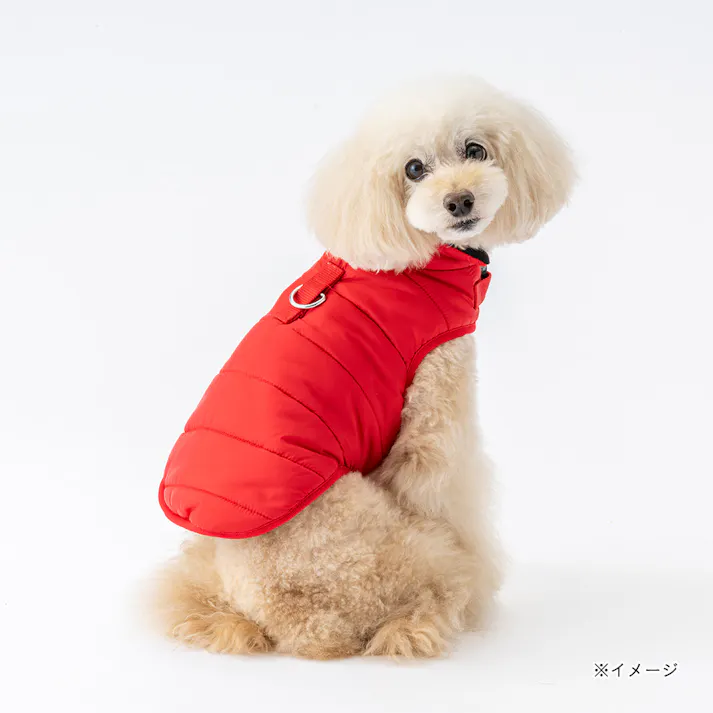 【送料無料】中わたべスト レッド Mサイズ ペット服(犬の服)(販売終了)