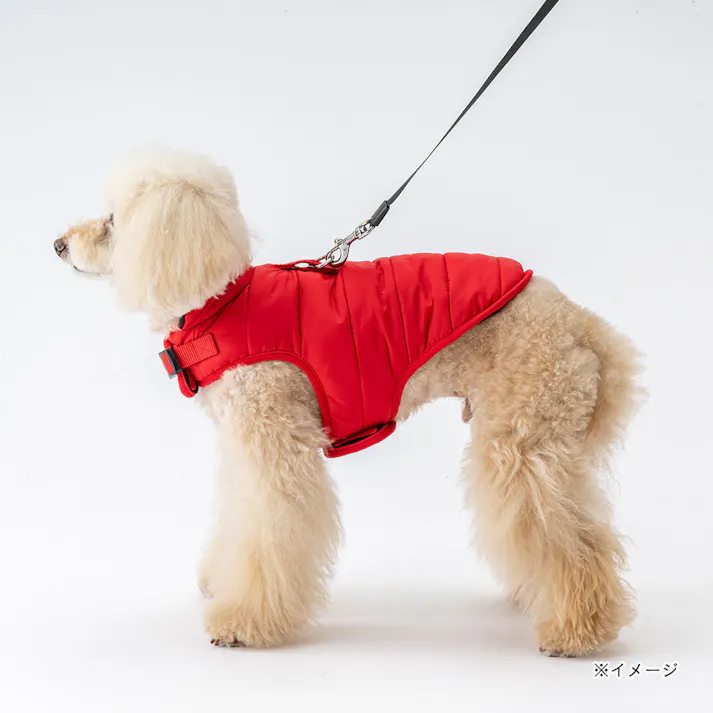 【送料無料】中わたべスト レッド Mサイズ ペット服(犬の服)(販売終了)