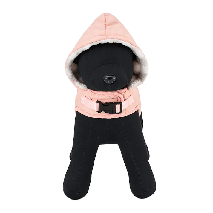 【送料無料】中わたパーカー ピンク Lサイズ ペット服(犬の服)