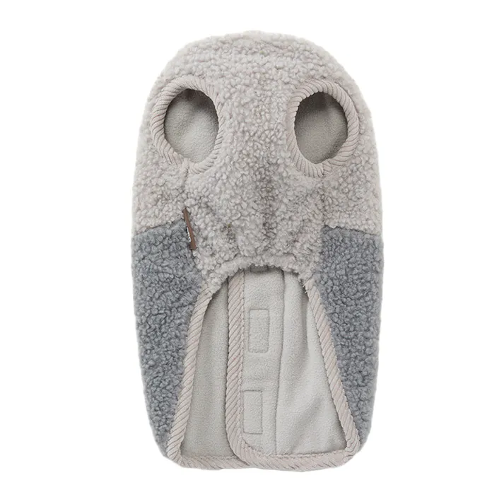 【送料無料】切り替えボアベスト グレー MDサイズ ペット服(犬の服)