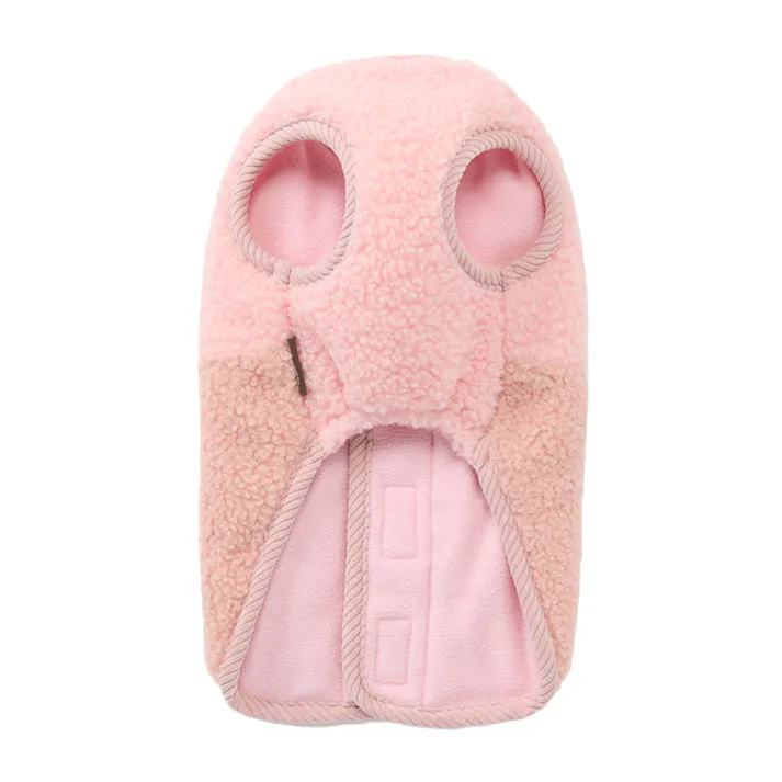 【送料無料】切り替えボアベスト ピンク MDサイズ ペット服(犬の服)