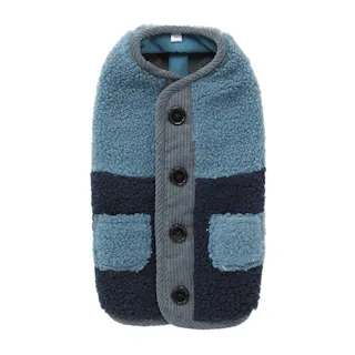 【送料無料】切り替えボアベスト ネイビー Mサイズ ペット服(犬の服)