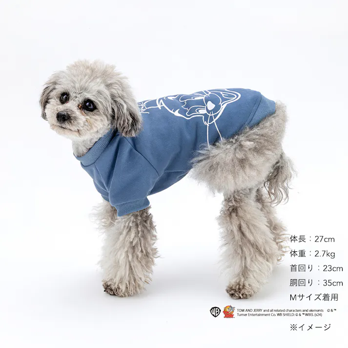 【送料無料】トレーナー ライトブルー トム Sサイズ ペット服(犬の服)