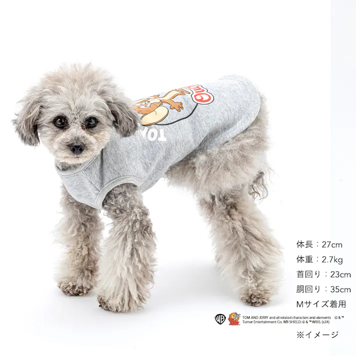 【送料無料】スウェットタンクトップ グレー ジェリー Sサイズ ペット服(犬の服)