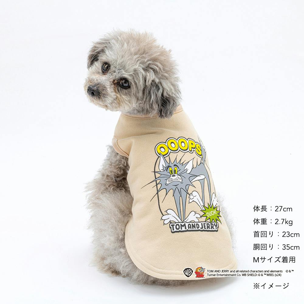送料無料】スウェットタンクトップ ベージュ トム Mサイズ ペット服(犬