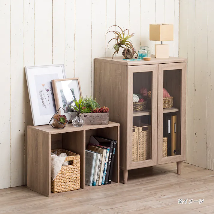 可動棚収納ボックス2段 ナチュラルエルム SH1