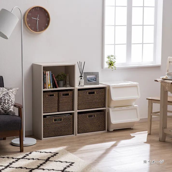 可動棚収納ボックス2段 ホワイト SH2