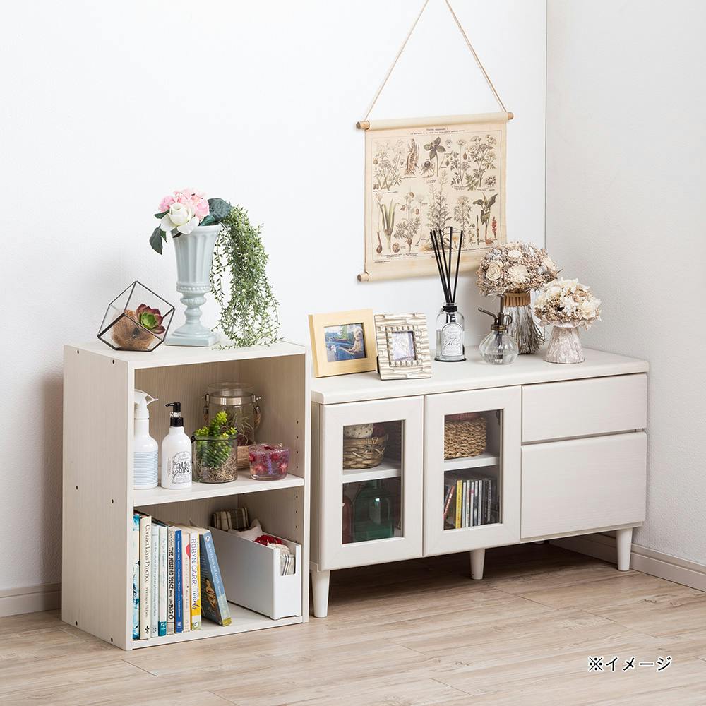 可動棚収納ボックス2段 ホワイト SH2 | カラーボックス・インナー