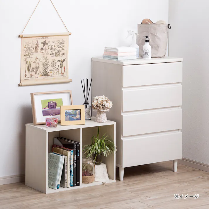 可動棚収納ボックス2段 ホワイト SH2