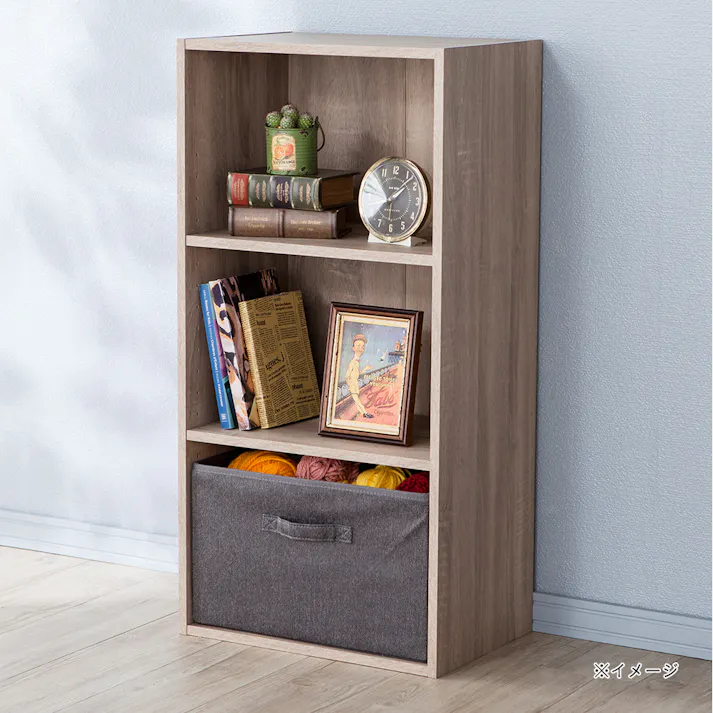可動棚収納ボックス3段 ナチュラルエルム SH4