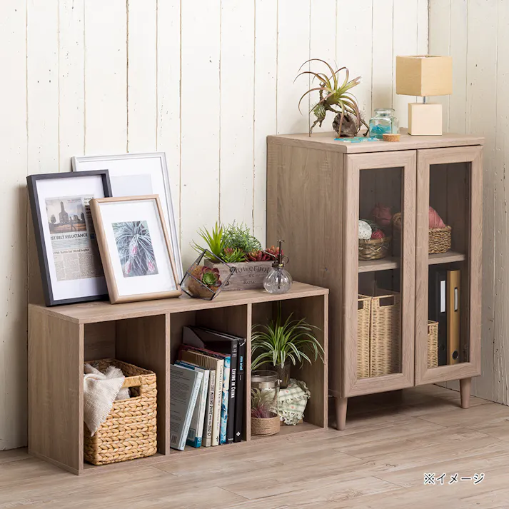 可動棚収納ボックス3段 ナチュラルエルム SH4