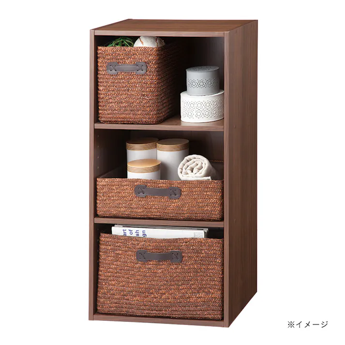 可動棚収納ボックス3段 ブラウン SH6