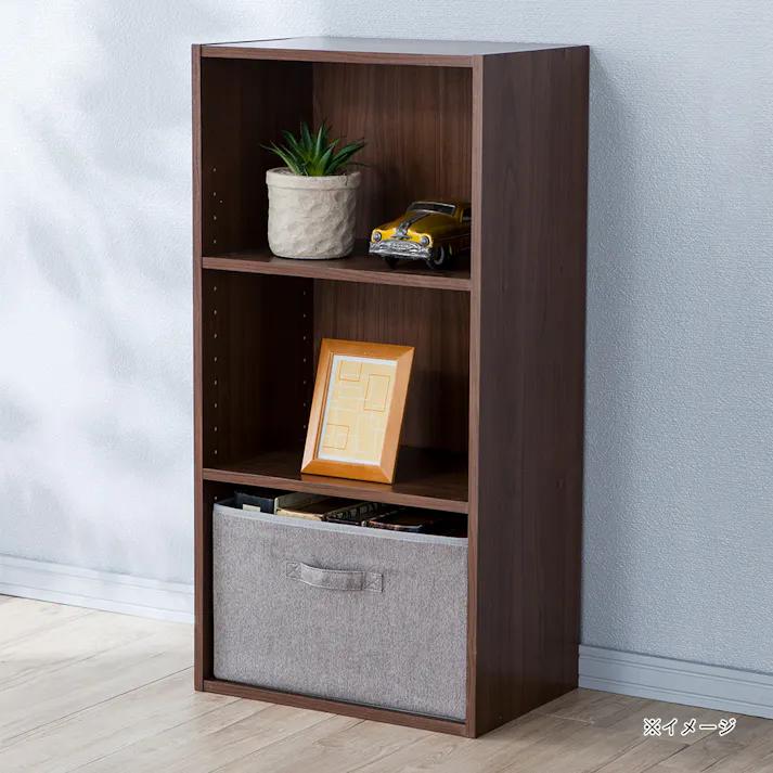 可動棚収納ボックス3段 ブラウン SH6