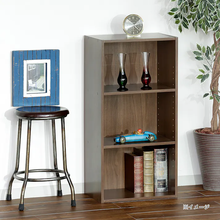 可動棚収納ボックス3段 ブラウン SH6