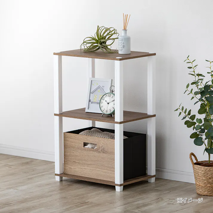 収納ラック EH10 ナチュラルエルム 48cm×74.9cm×33cm 3段