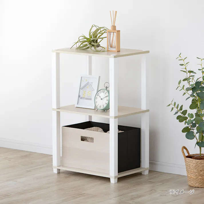 収納ラック EH12 ホワイト 48cm×74.9cm×33cm 3段