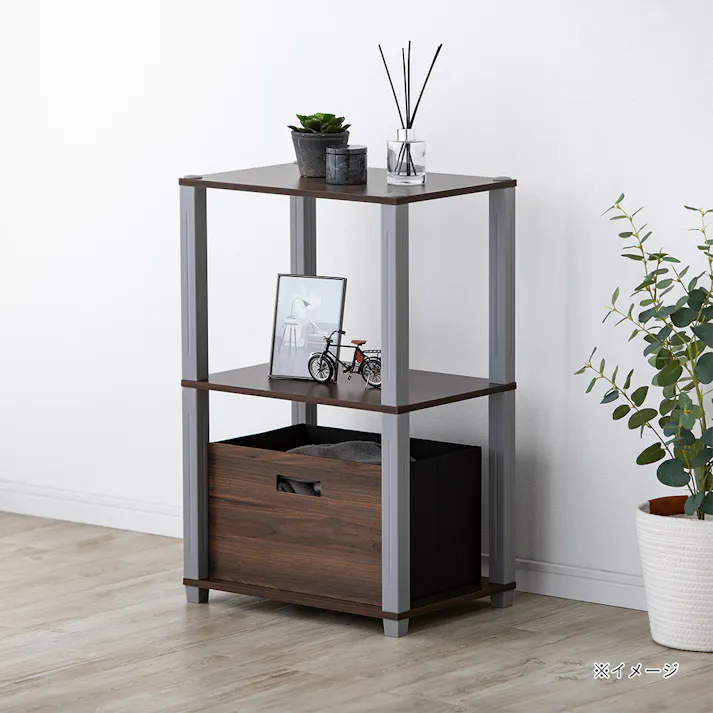 収納ラック EH14 ブラウン 48cm×74.9cm×33cm 3段