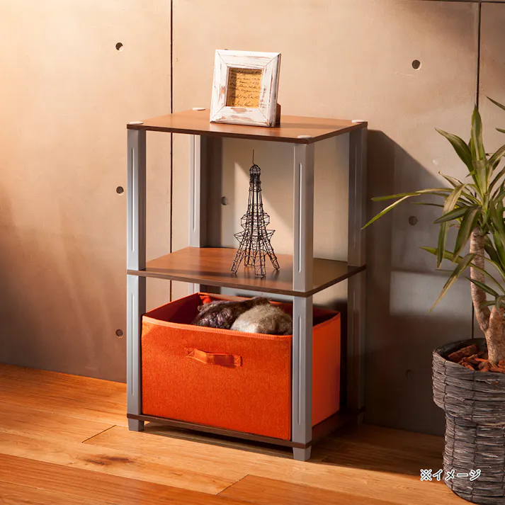 収納ラック EH14 ブラウン 48cm×74.9cm×33cm 3段