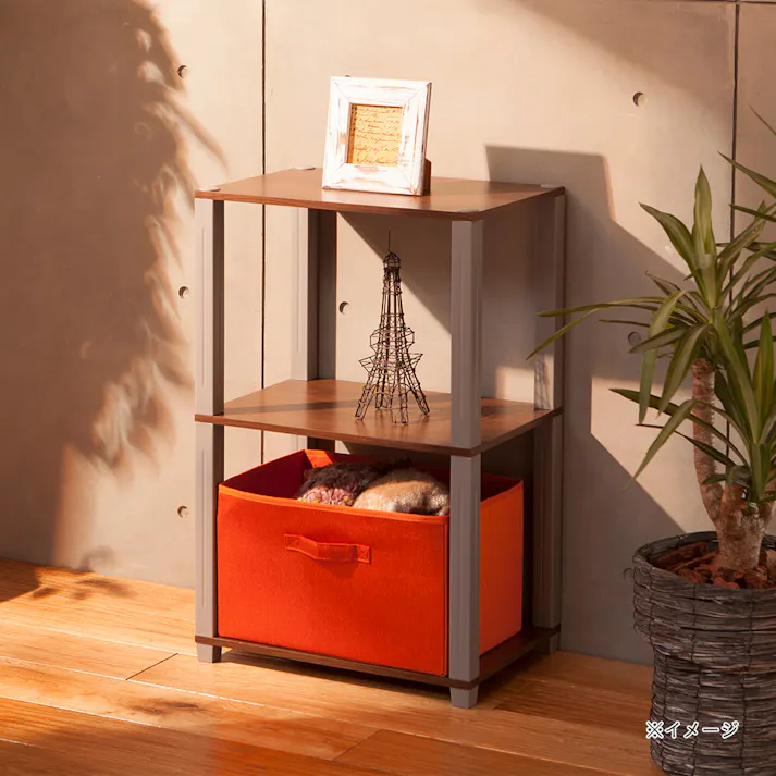 収納ラック EH14 ブラウン 48cm×74.9cm×33cm 3段