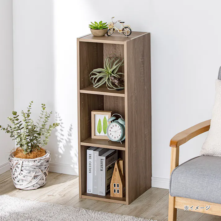 可動棚収納ボックス SH7 スリム ナチュラル 30cm×88cm×29cm 3段