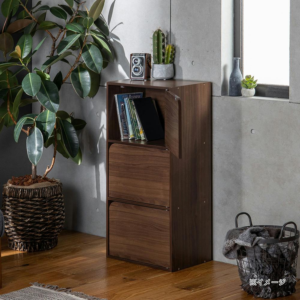 ブラウン3扉タンス Amazon｜カインズ(CAINZ) カラーボックス ドア付き 収納ボックス