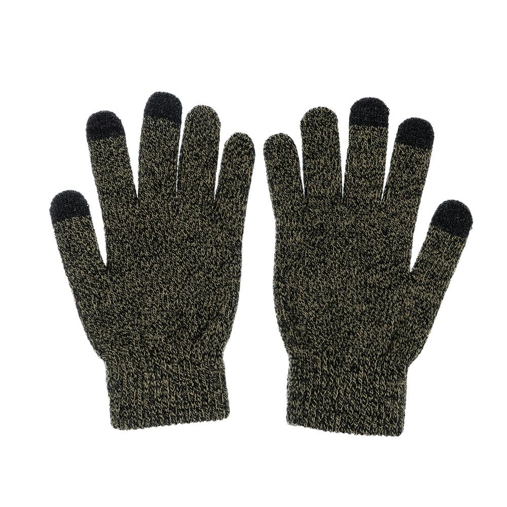 カインズ タッチパネル対応 のびのび手袋 指付 杢カーキ フリーサイズ 手袋