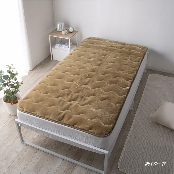 保温性のある敷パッドPitapa ブラウン ダブル