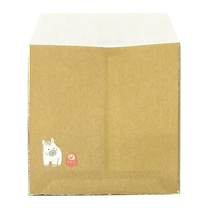 二つ折りポチ袋 伊予和紙 おとしだま 箔 4枚