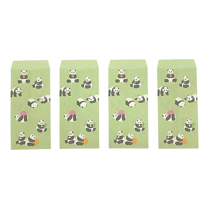 万型ポチ袋 伊予和紙 パンダ 4枚