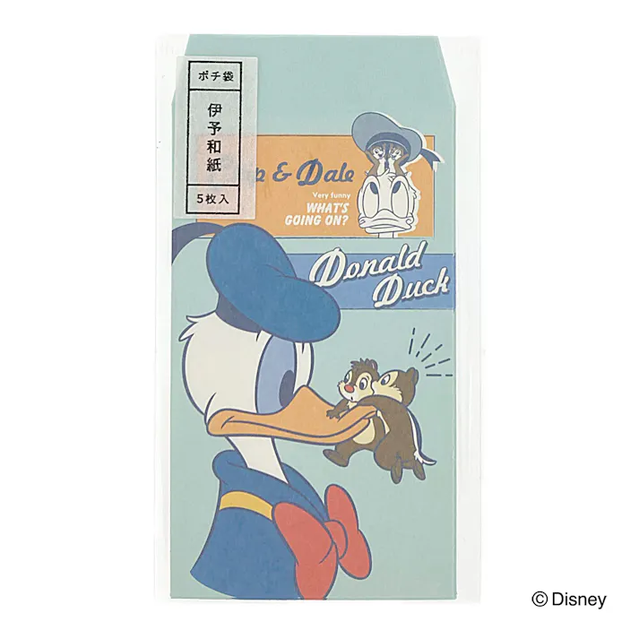 カインズ 五型ポチ袋 伊予和紙 ドナルドダックとチップ&デール 5枚入