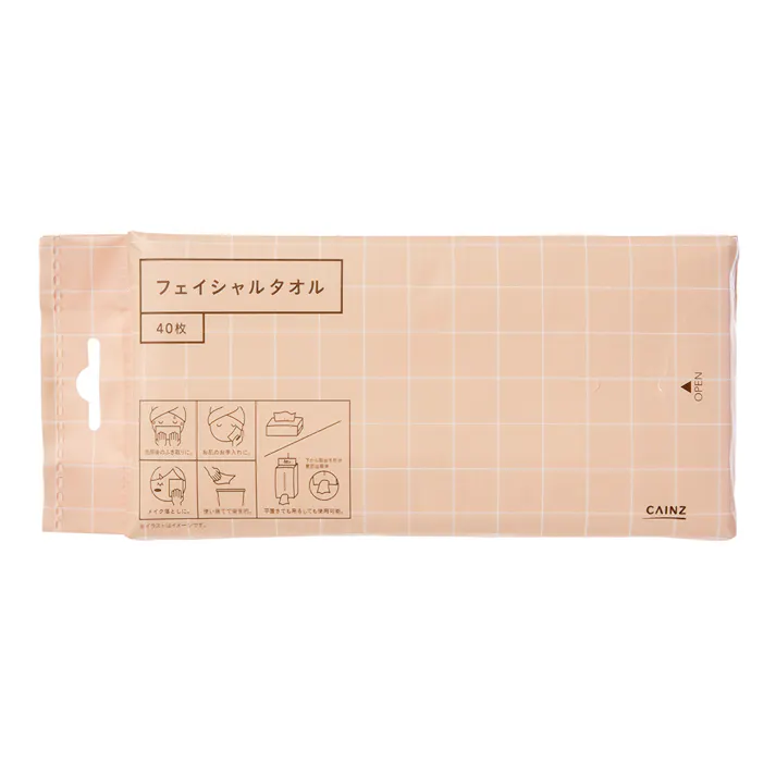 フェイシャルタオル 猫デザイン 40枚×4個入