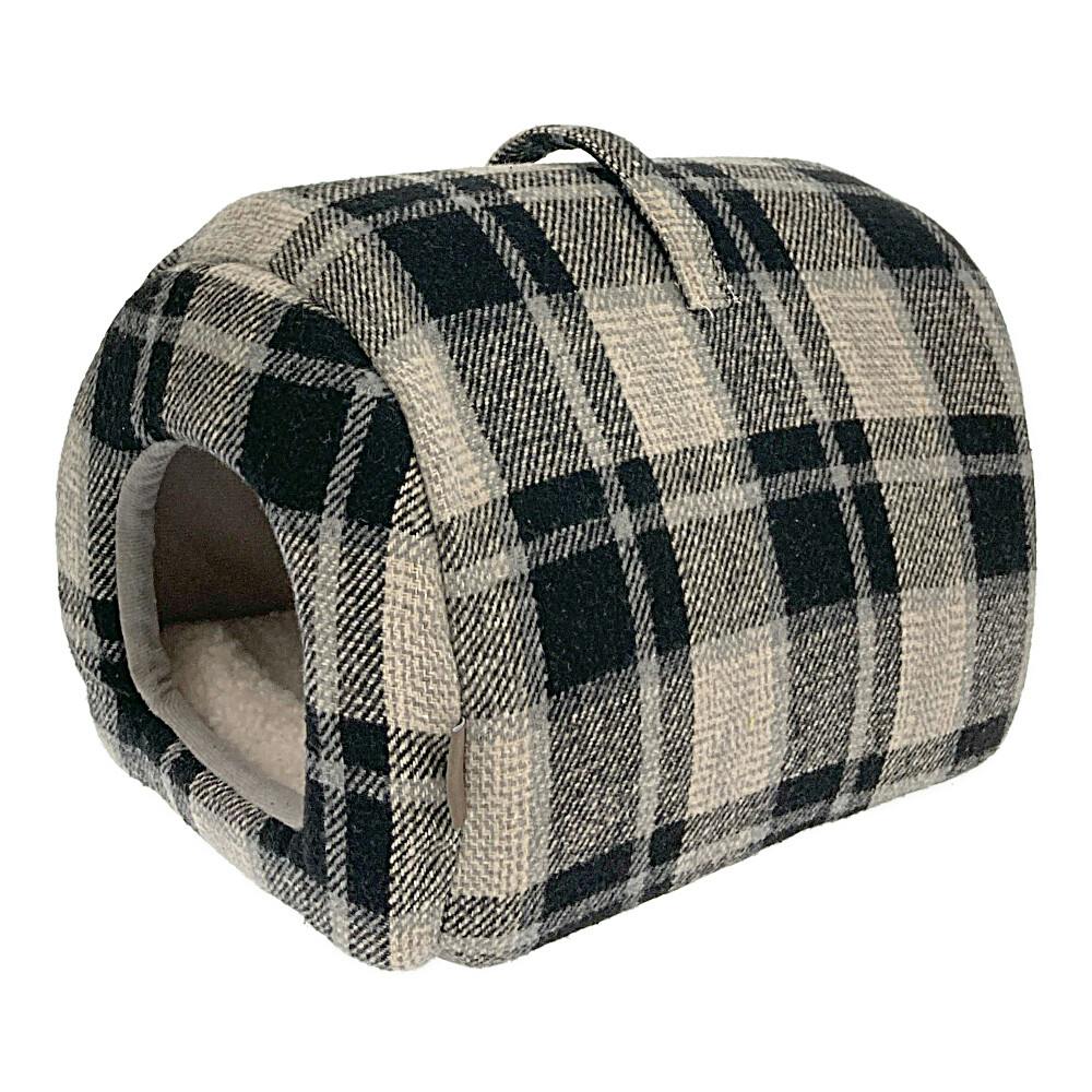 ドームベッド うさぎ チェックブラック 小動物用ベッド