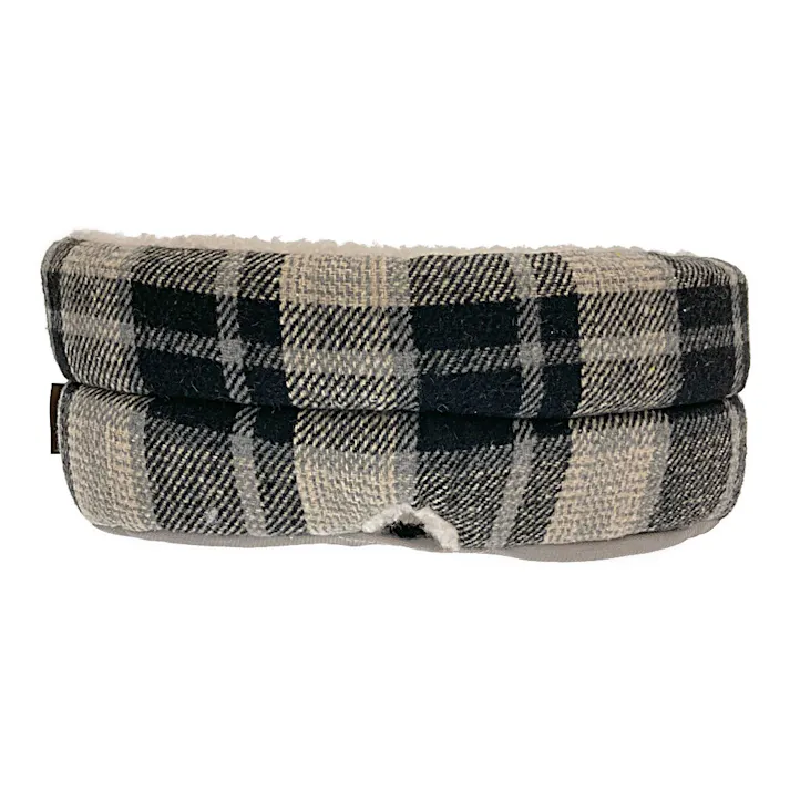 丸型ベッド うさぎ チェックブラック