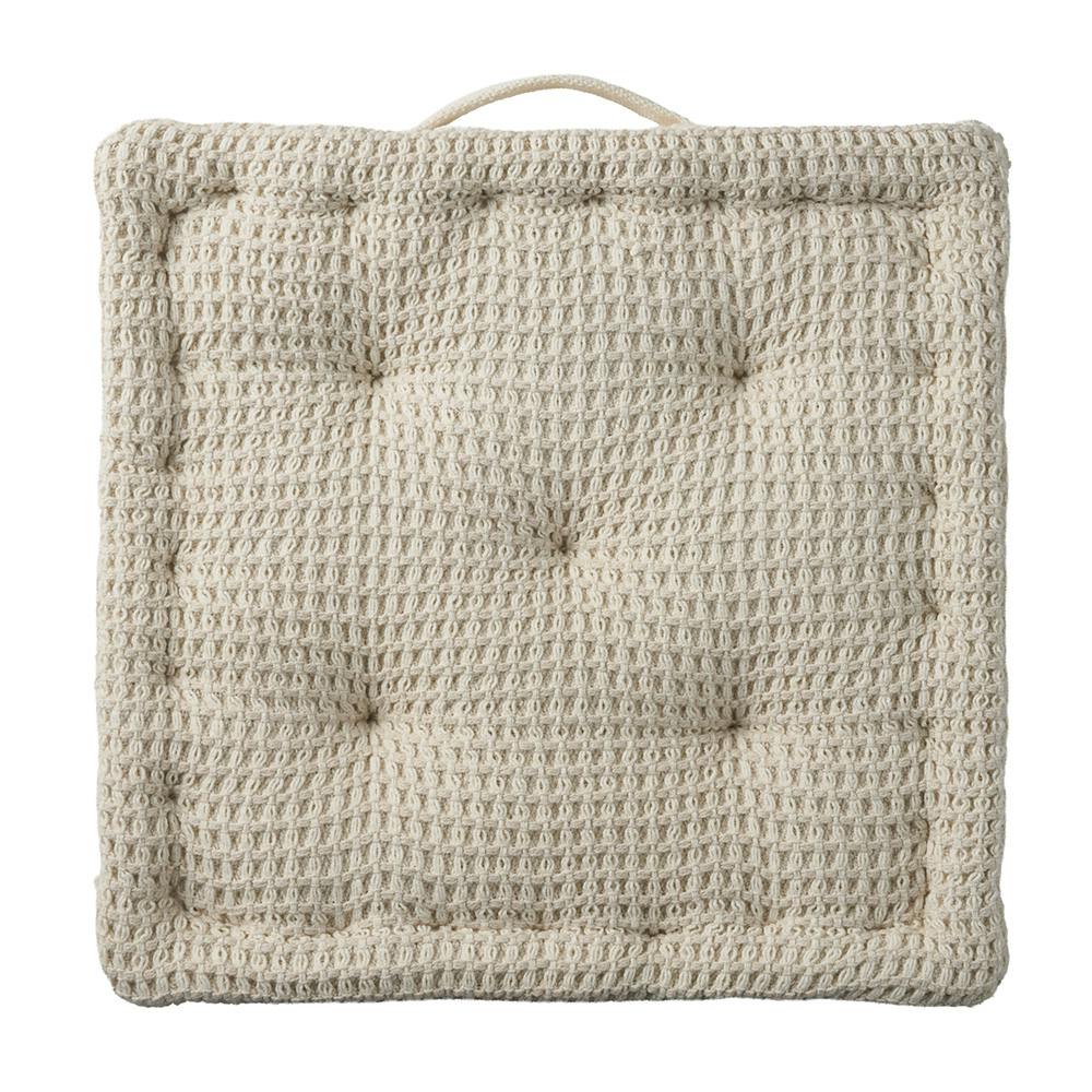 フロアクッション ワッフル ベージュ 幅40cm 奥行40cm 高さ10cm