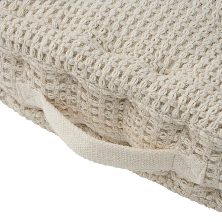 フロアクッション ワッフル ベージュ 幅40cm 奥行40cm 高さ10cm