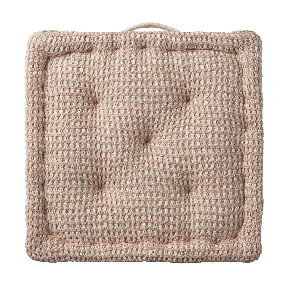フロアクッション ワッフル ピンク 幅40cm 奥行40cm 高さ10cm