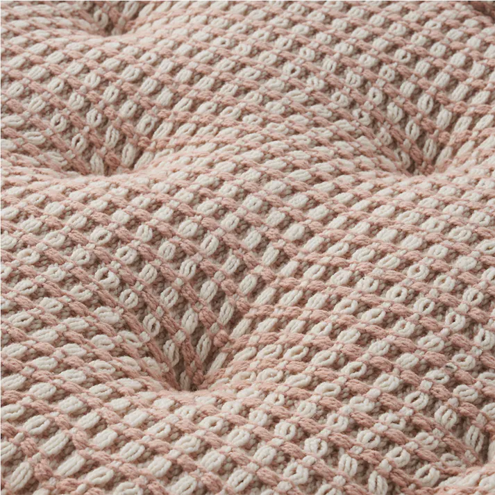 フロアクッション ワッフル ピンク 幅40cm 奥行40cm 高さ10cm