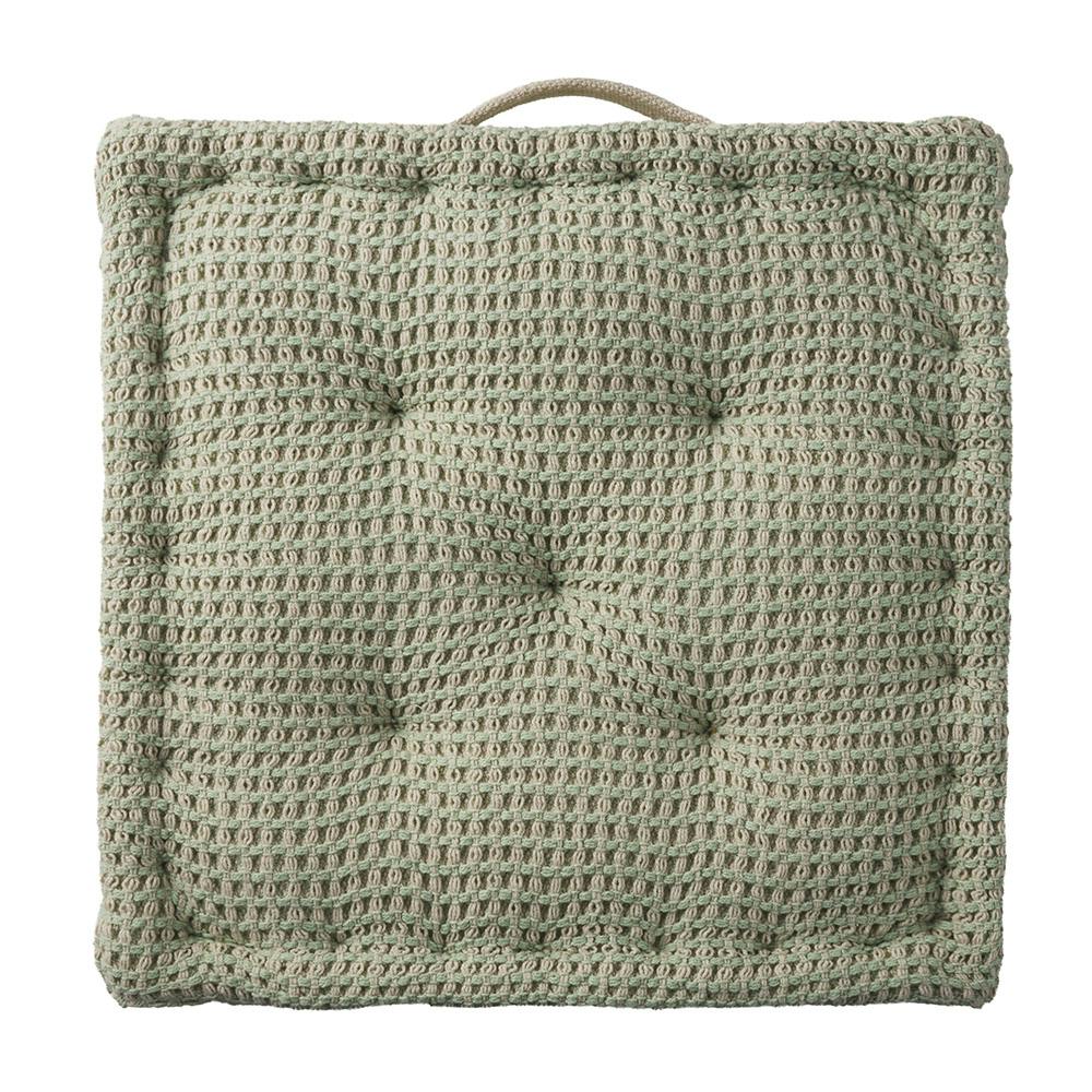 フロアクッション ワッフル グリーン 幅40cm 奥行40cm 高さ10cm