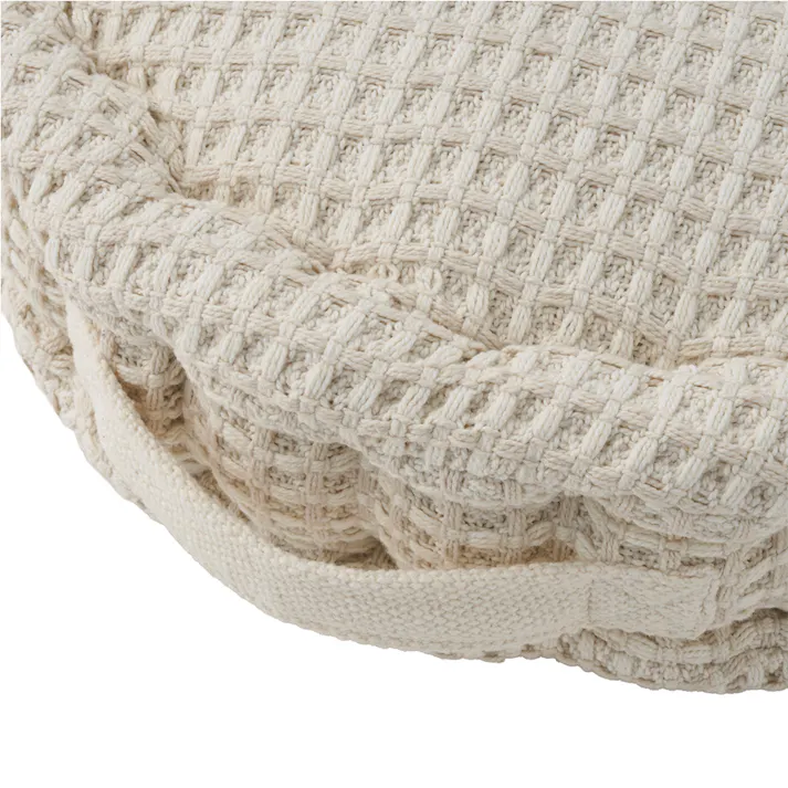 フロアクッション ワッフル ベージュ 円形 幅40cm 高さ10cm