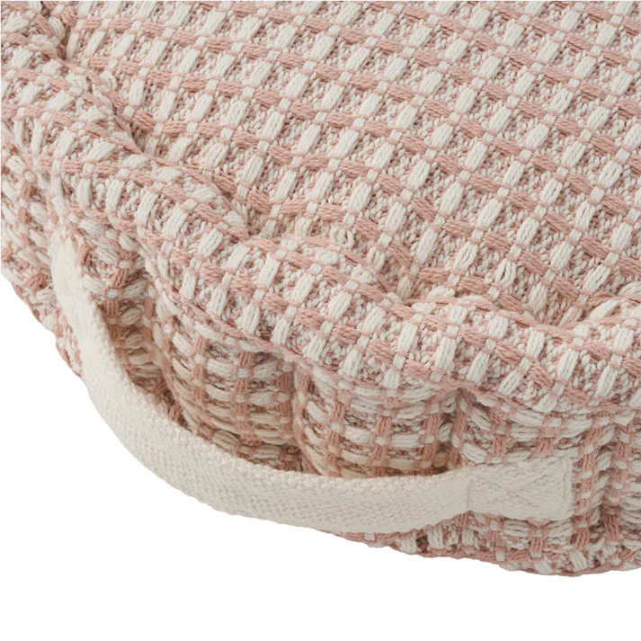 フロアクッション ワッフル ピンク 円形 幅40cm 高さ10cm