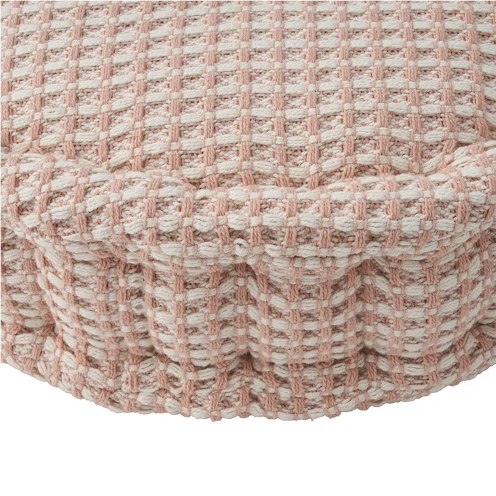 フロアクッション ワッフル ピンク 円形 幅40cm 高さ10cm