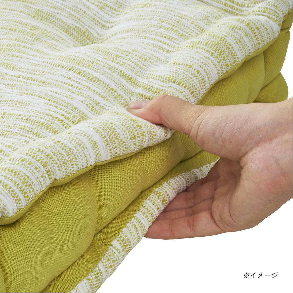 フロアクッション SEF グリーン/グリーン 幅40cm 奥行40cm 厚さ10cm