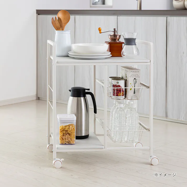 木天板付きキッチンワゴン ワイド J6